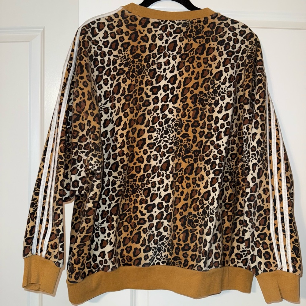 Adidas Brown Leopard Print Crewneck - Picture 9 of 10